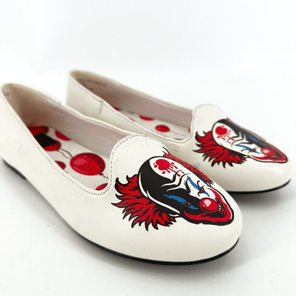 Strange Cvlt Womens Lydia Flats Slip On Ballet Size 7 Horror Halloween Pennywise - Picture 2 of 10